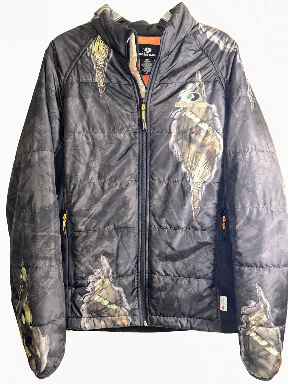 Mossy Oak Break Up Eclipse Black Camo Zip Pockets Jacket Men’s Medium